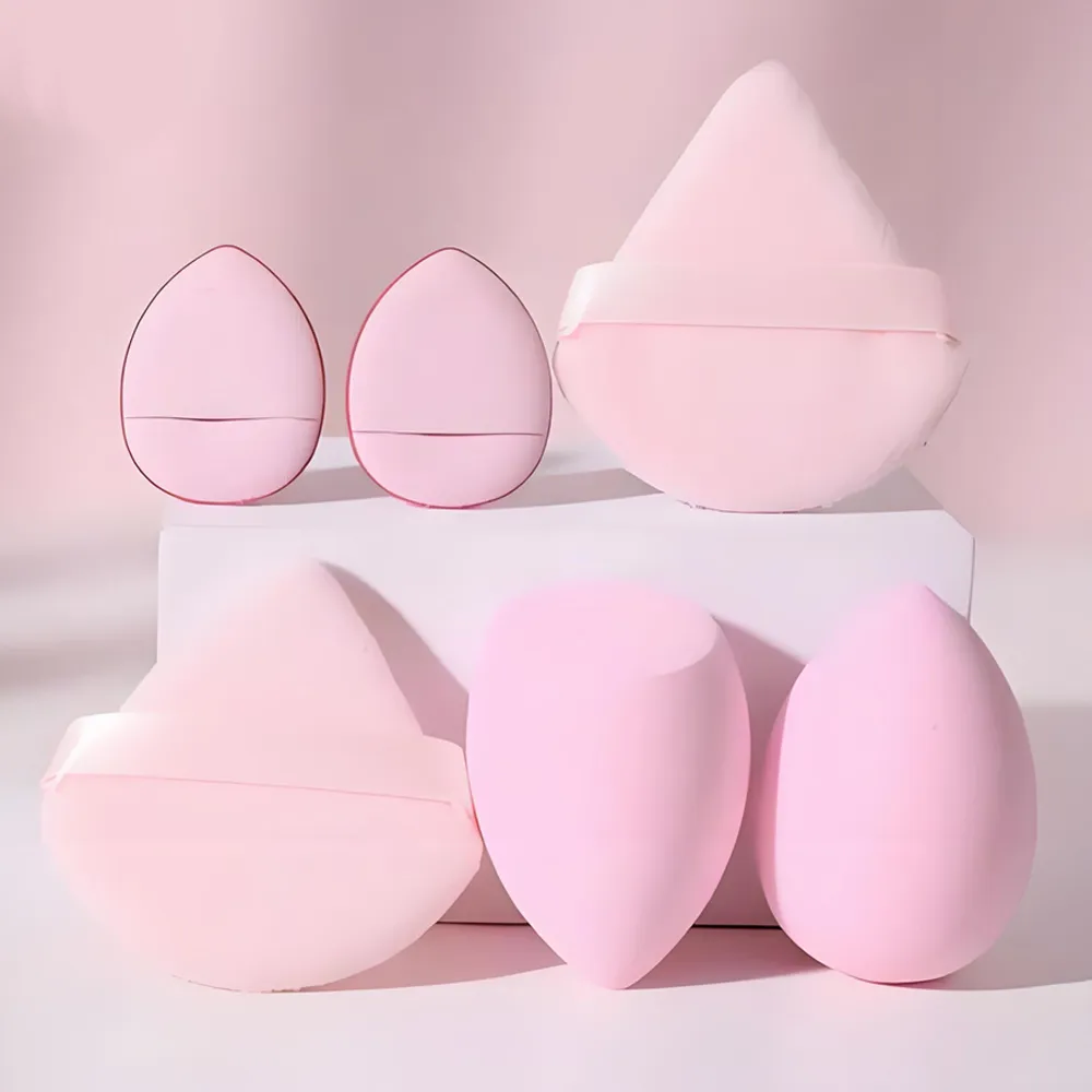 6pcs/1set Makeup Sponge&Velvet Puff Set